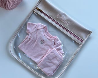 Personalized Wet Bag: Embroidered Baby Name Waterproof Organizer Pouch