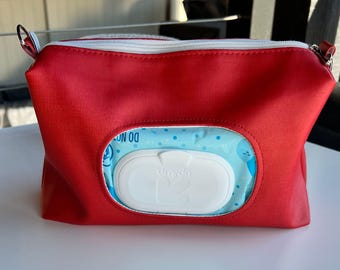 Personalized Diaper Wipe Bag, Waterproof Baby Organizer, Embroidered Custom Name