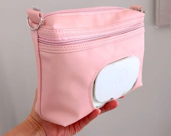 Personalized Diaper Wipe Bag, Double Zipper Pouch, Waterproof Organizer